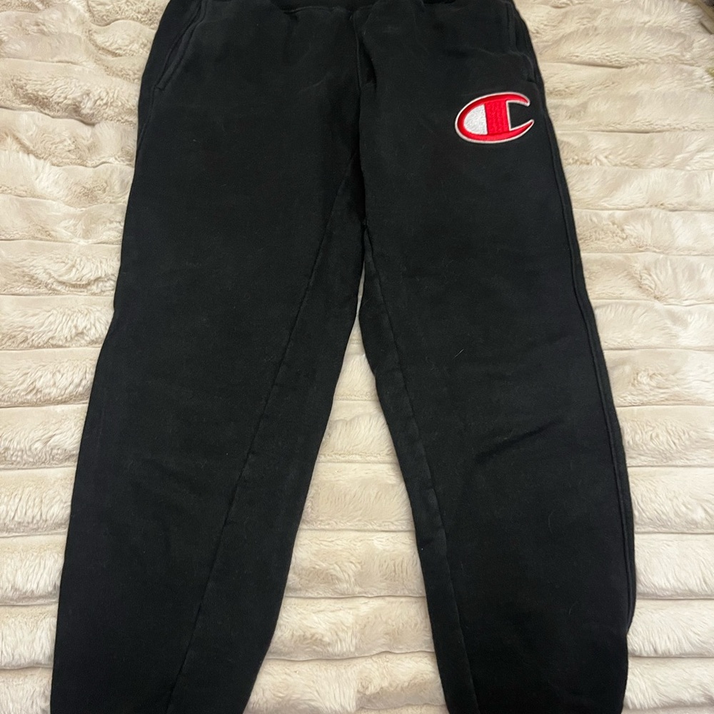 Champion Black Pants with Red Logo